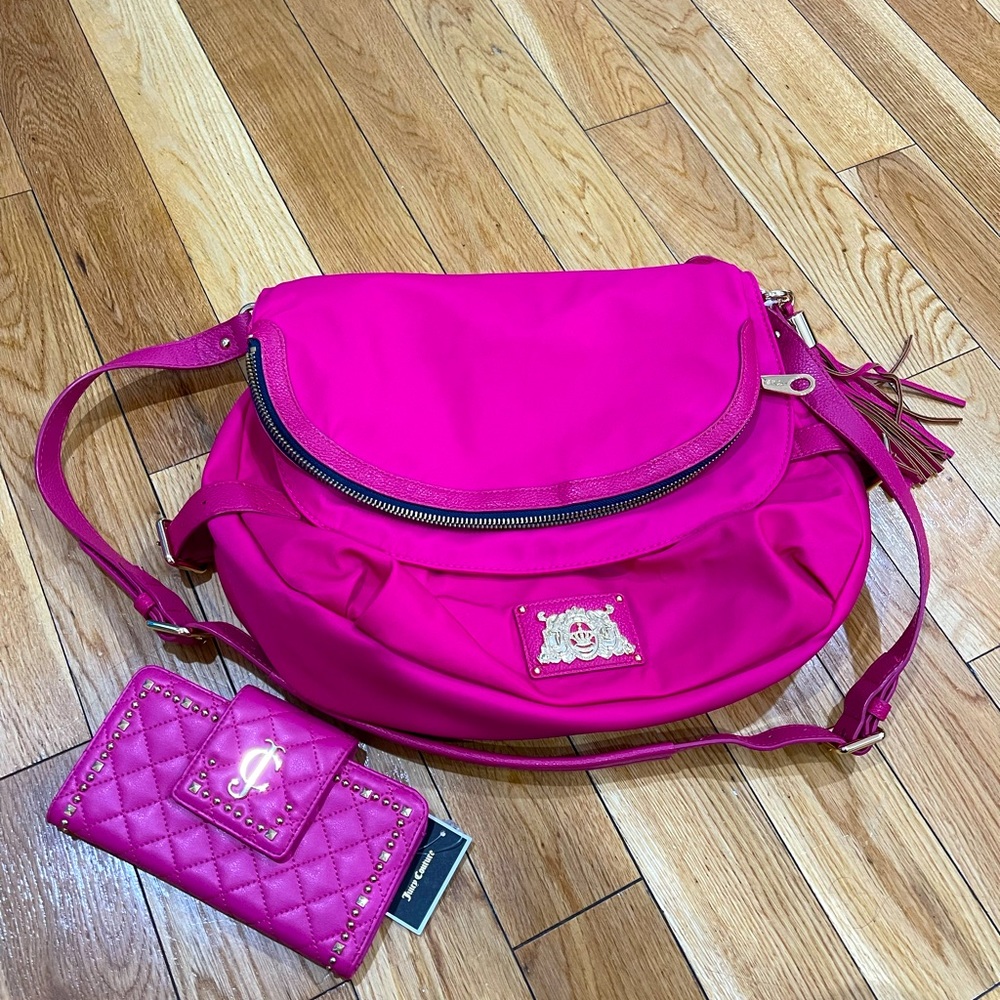 Large Hot Pink Juicy couture purse wallet bundle
